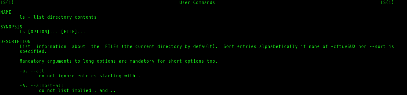 manpage-ls