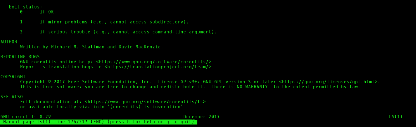 manpage-ls